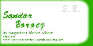 sandor borocz business card